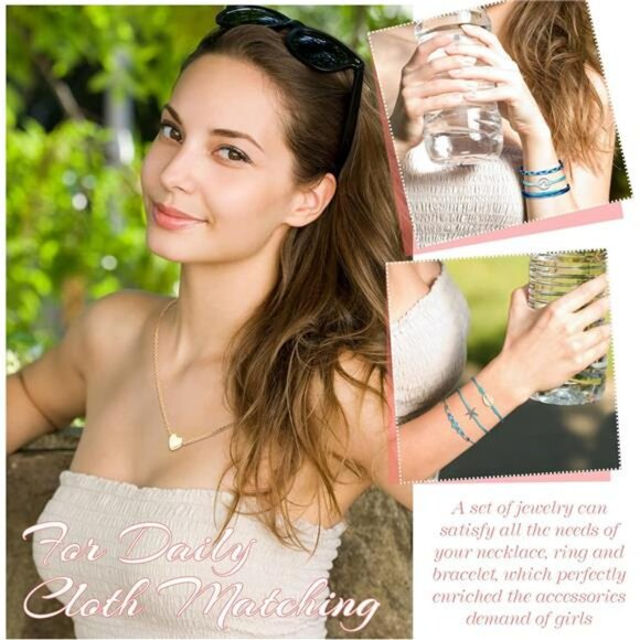 Surfer Friendship Bracelets Choker Necklaces Hair Clips Jewelry Set 49 Pcs - Picture 3 of 7